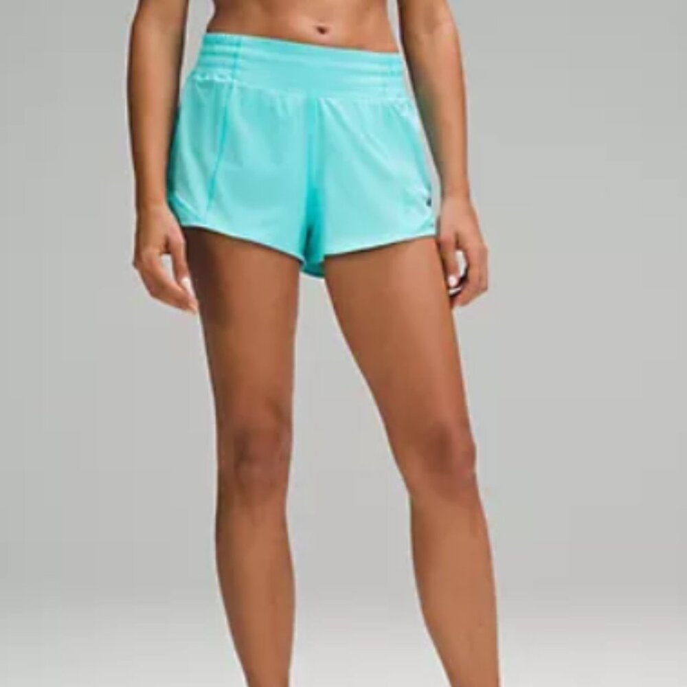 Hotty Hot High-Rise Lined Short 2.5" - Electric Turquoise (Size 8)